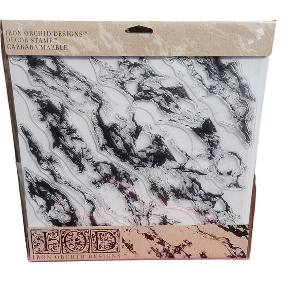 IOD-IRON ORCHID DESIGNS "CARRARA MARBLE" Décor Stamp Food Safe Material - Picture 1 of 4
